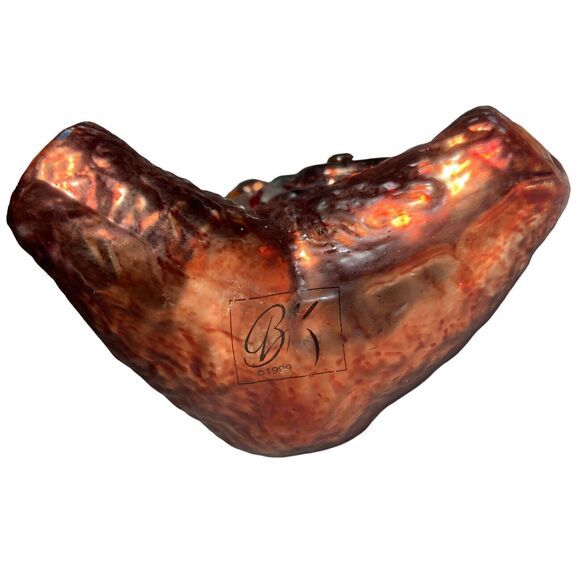 BRASS KEY BK Teddy Bear in Time Christmas Ornament Hand Blown Glass VTG 1999 - Picture 8 of 9